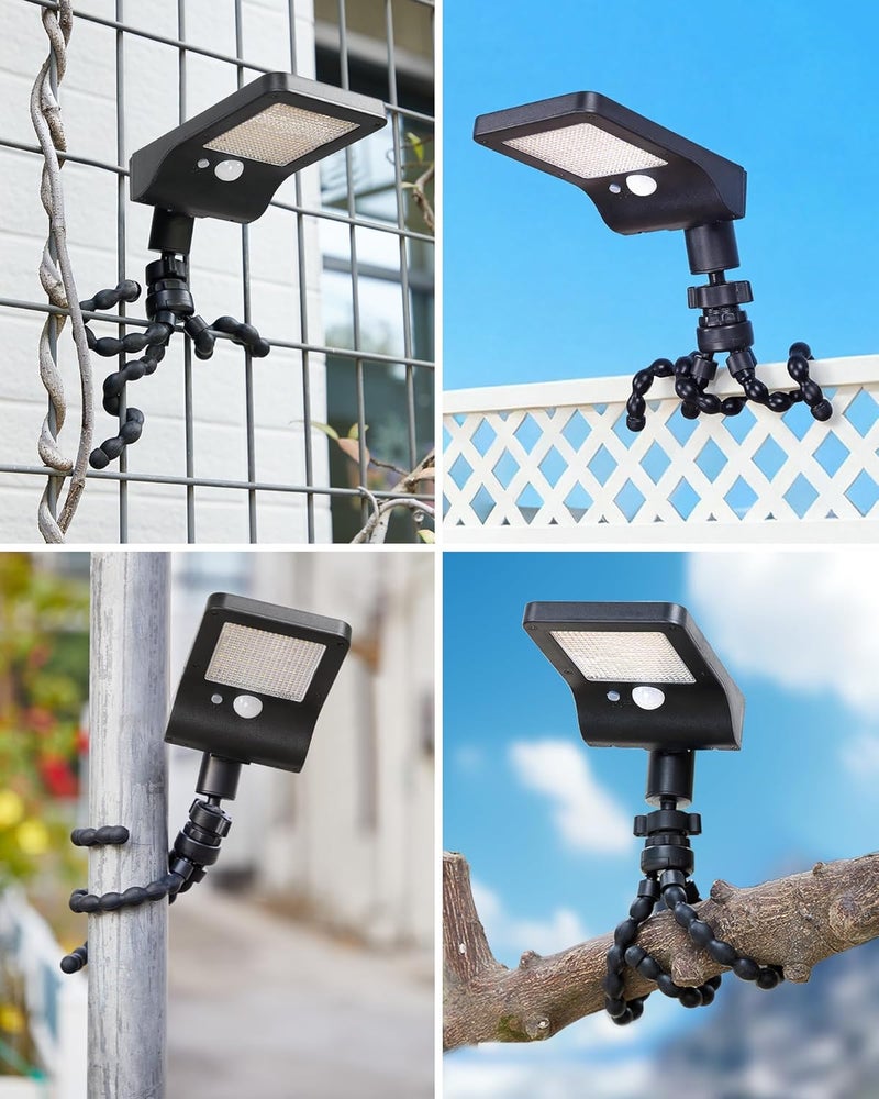 Thumok Solar Fence Lights Outdoor, 60 LEDs Motion Sensor Security Light with Flexible Octopus Tripod, 3 Lighting Modes, Adjustable Angle for Fence Deck Camping Patio (2) - Image 5
